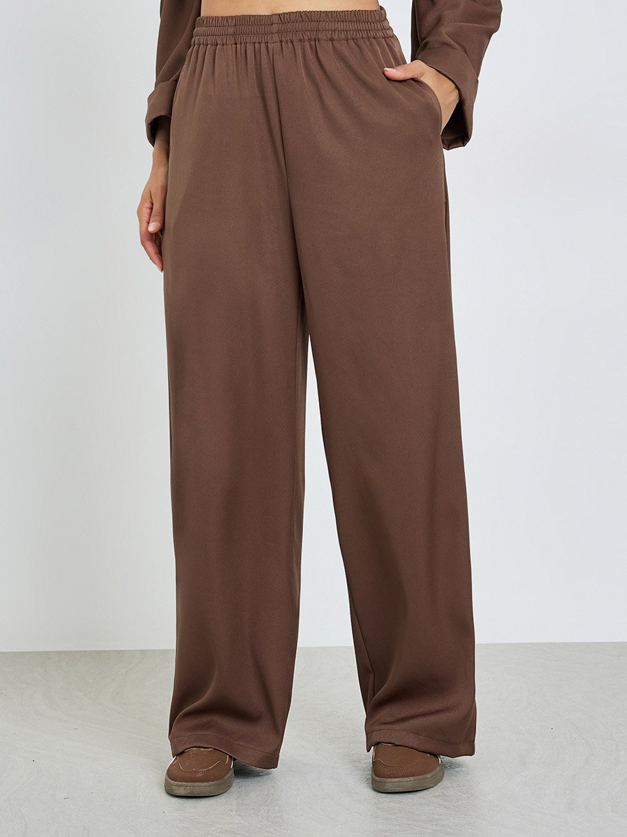 Brown Relaxed Fit Utility Shirt and Pants Co-Ords