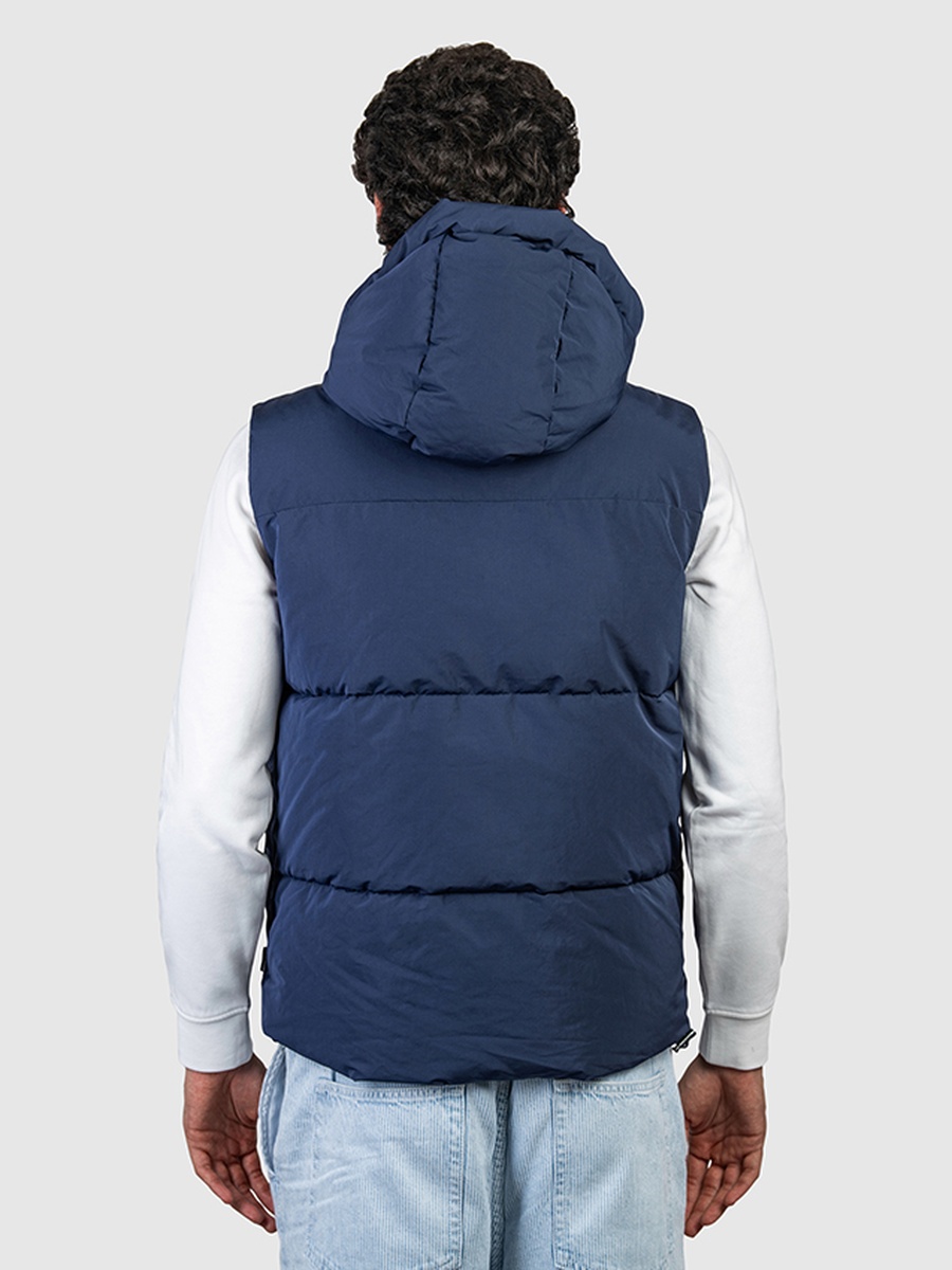 Men Logo Badge Hooded Puffer Gilet
