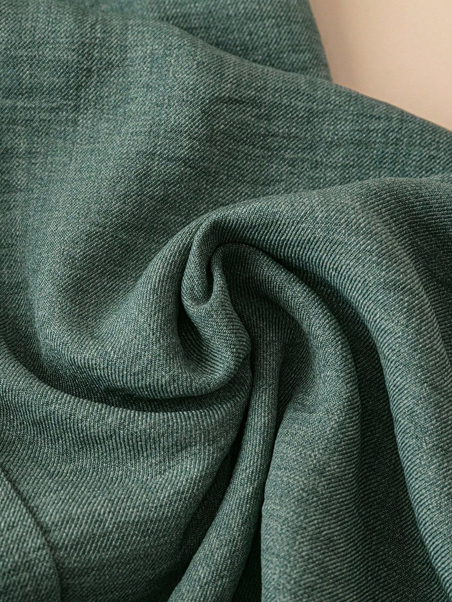 Green Solid Wide Leg Pants