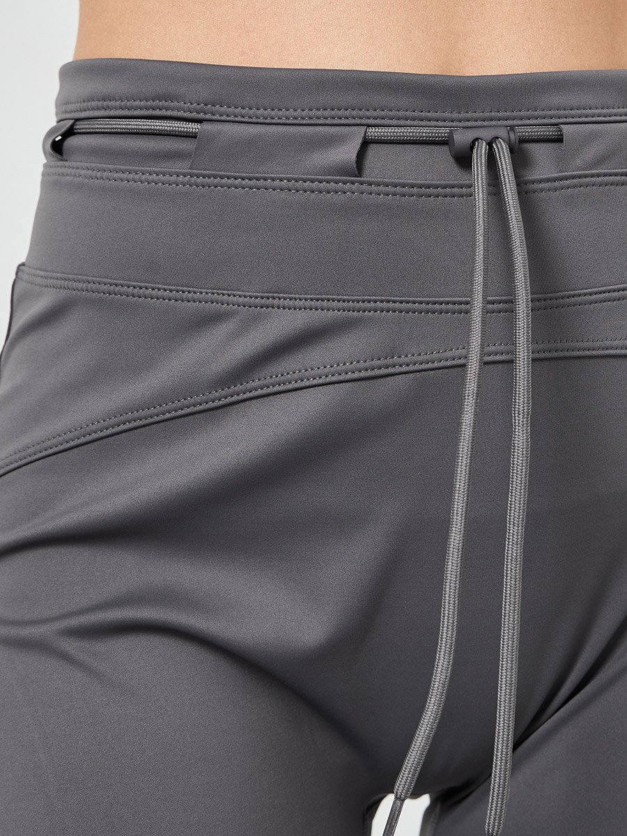 Charcoal Toggle Waist Detail Flared Pants