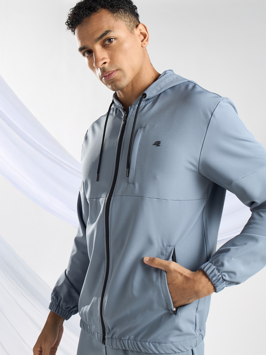 Panelled Zip Through Hoodie