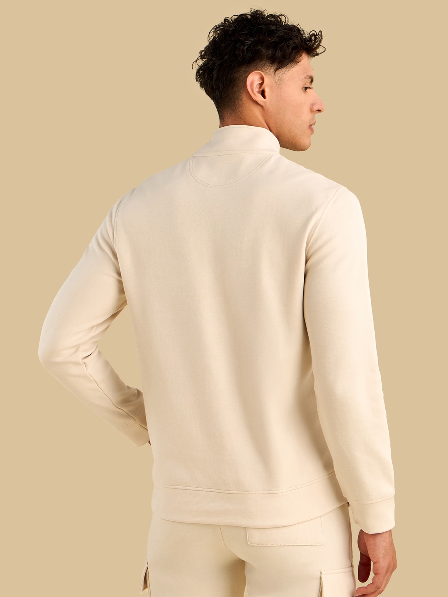 Half Zip Interlock Sweatshirt with Kangaroo Pockets