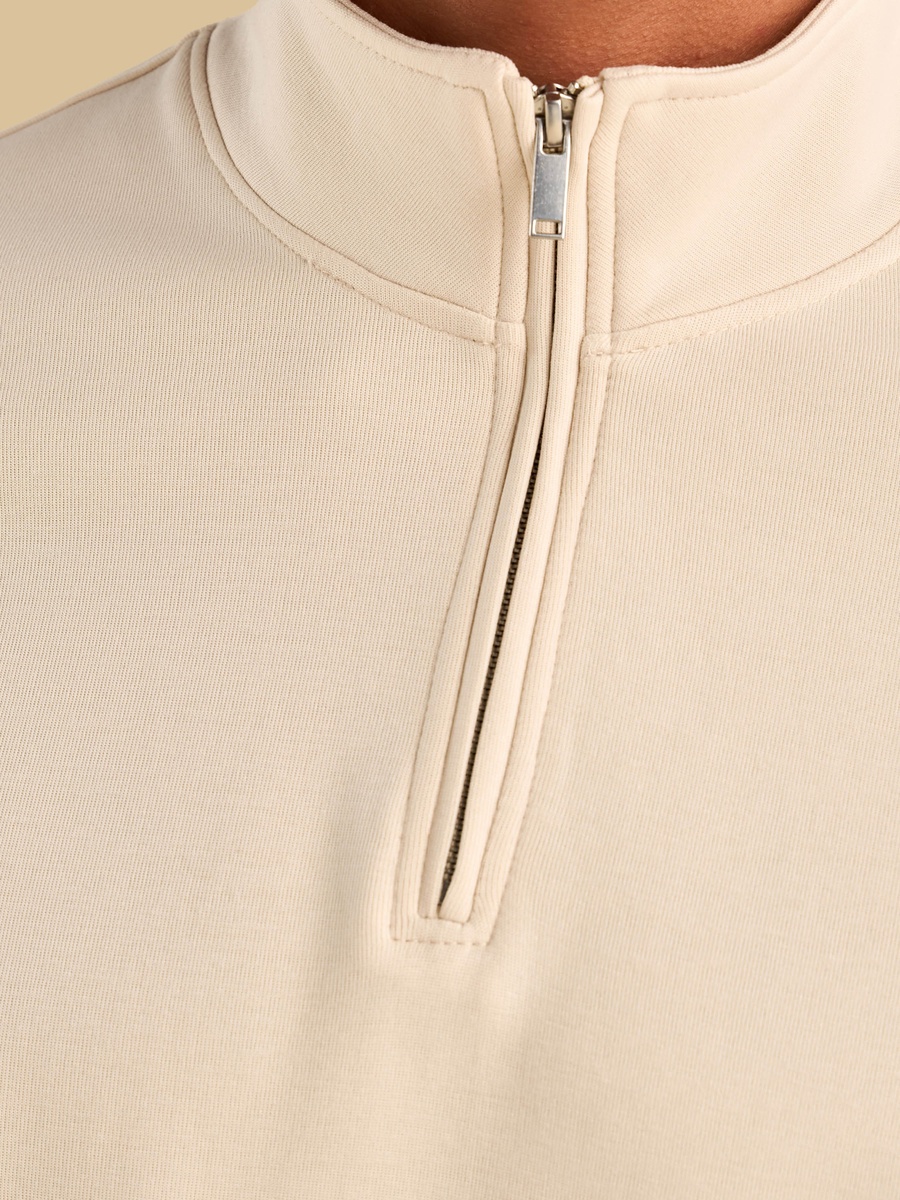 Half Zip Interlock Sweatshirt with Kangaroo Pockets
