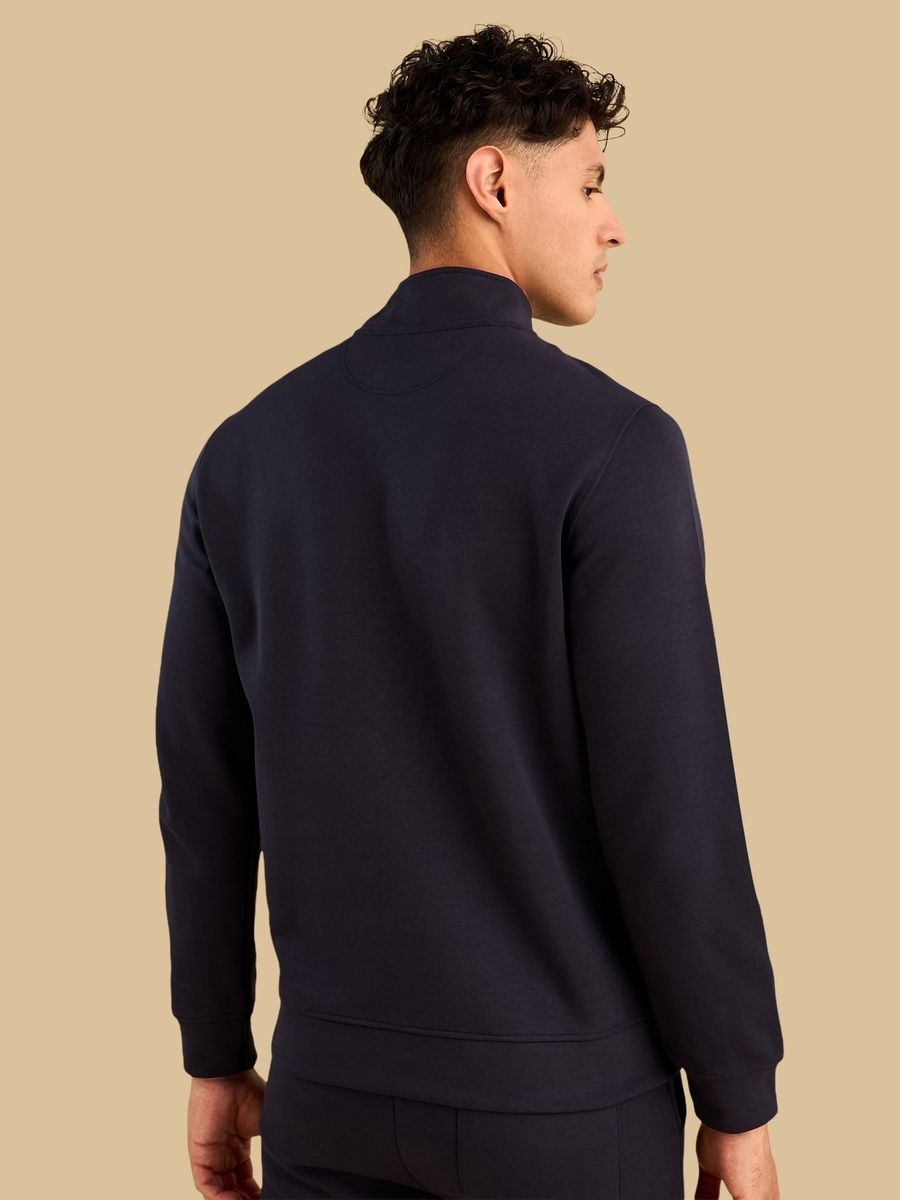 Half Zip Interlock Sweatshirt with Kangaroo Pockets