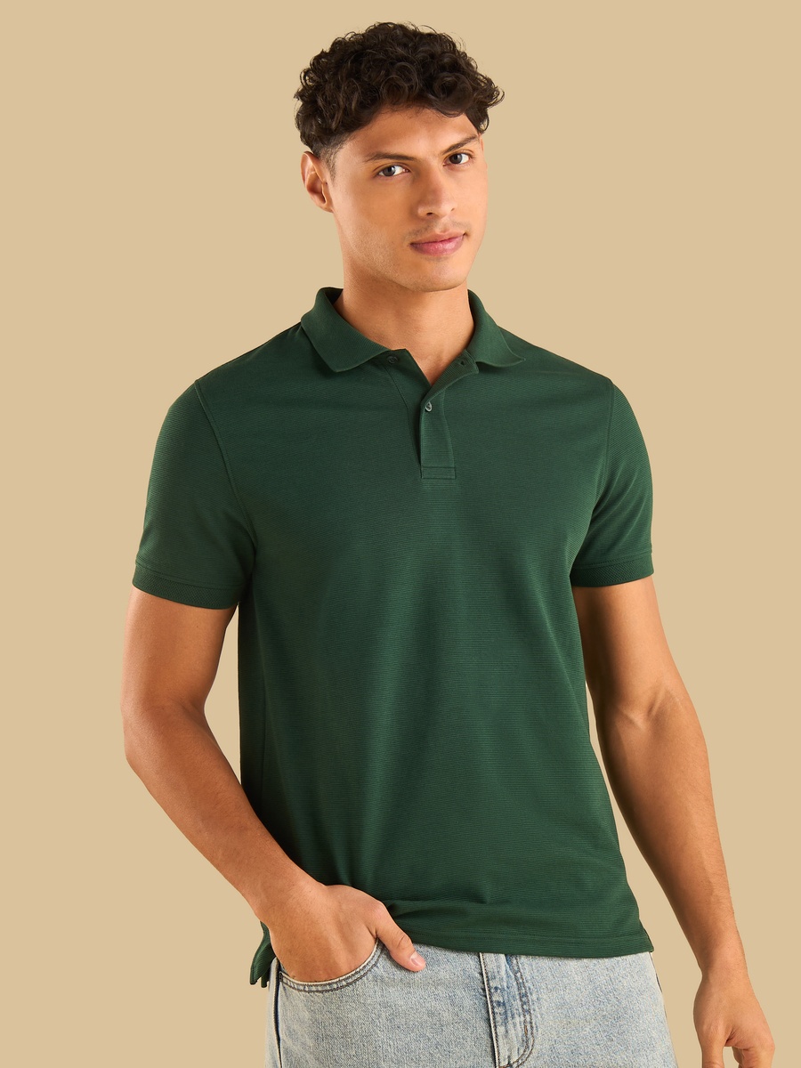 Textured Ottoman Polo T-Shirt