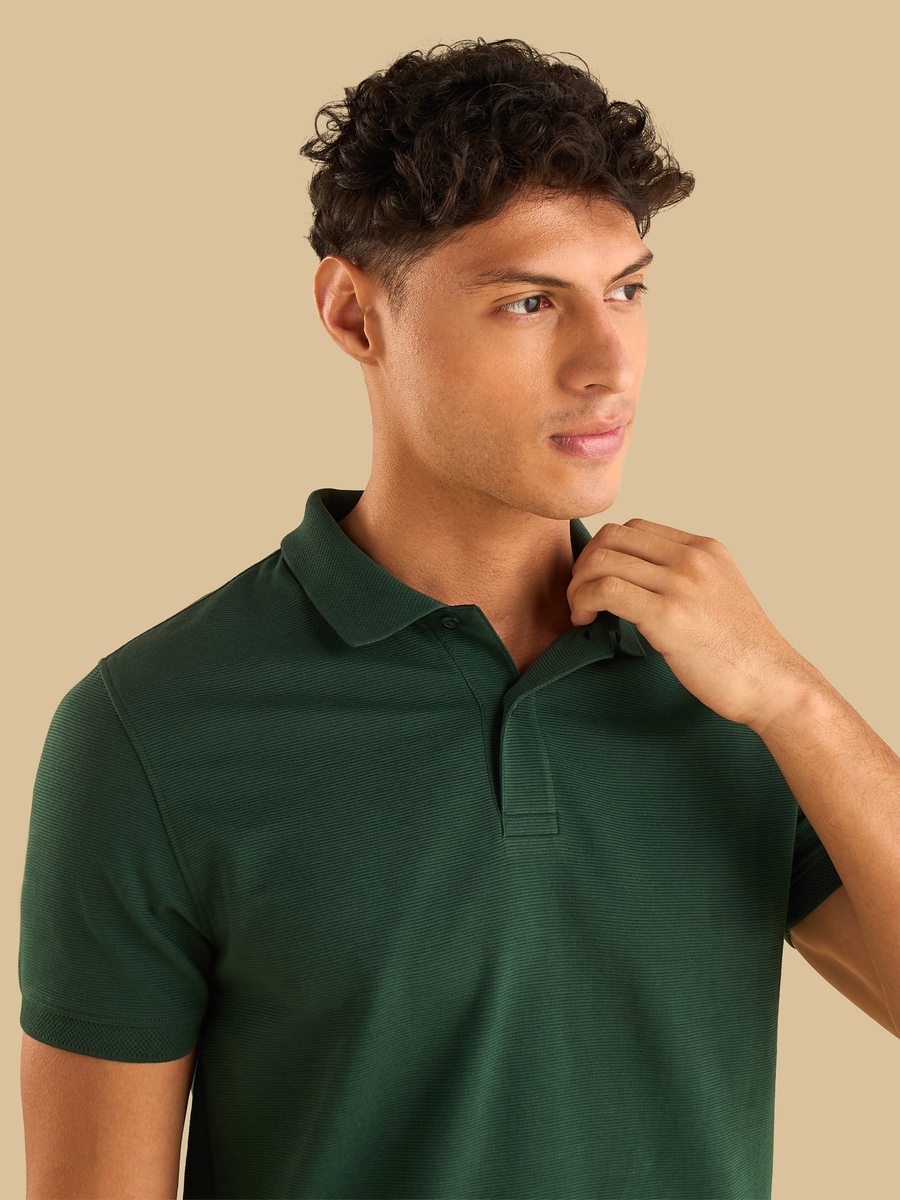 Textured Ottoman Polo T-Shirt