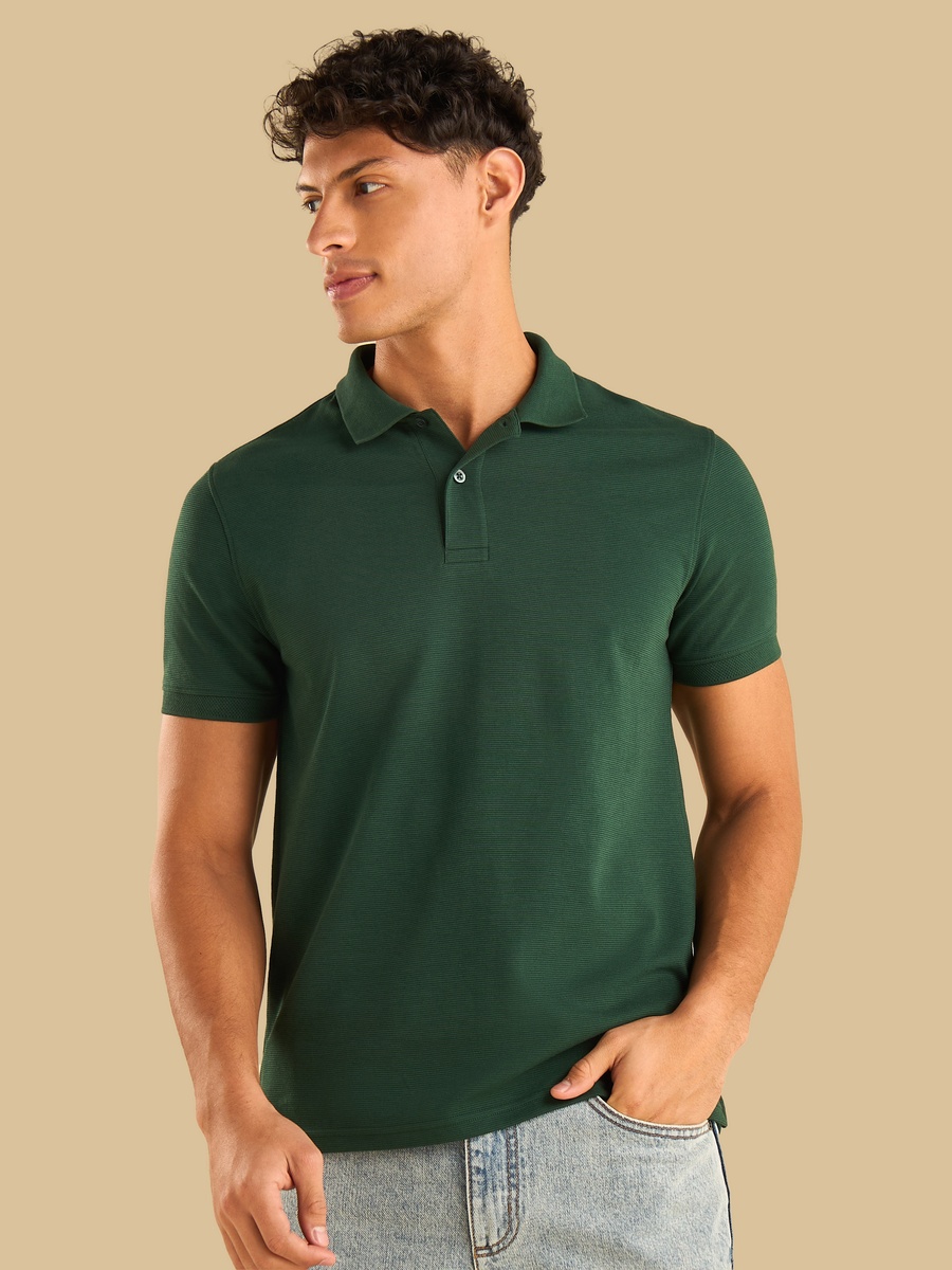 Textured Ottoman Polo T-Shirt