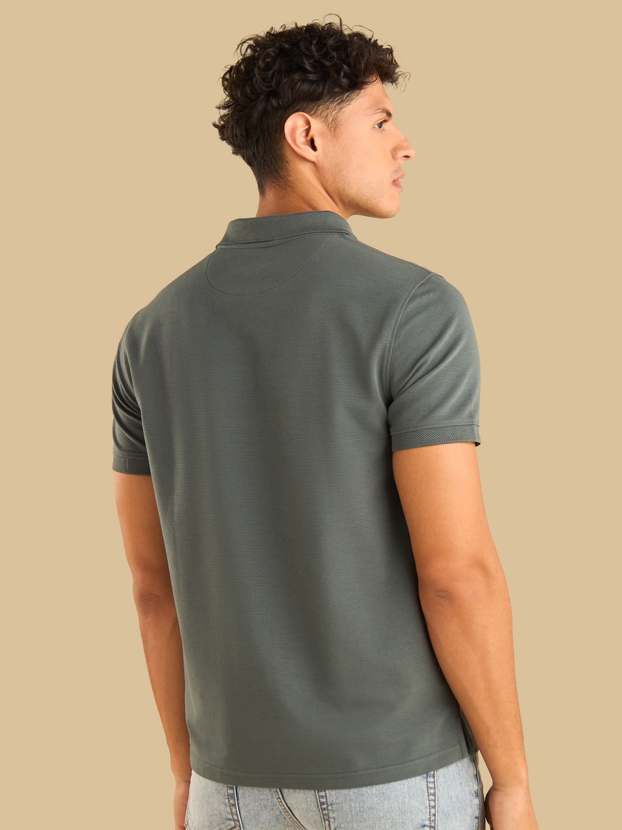 Textured Ottoman Polo T-Shirt