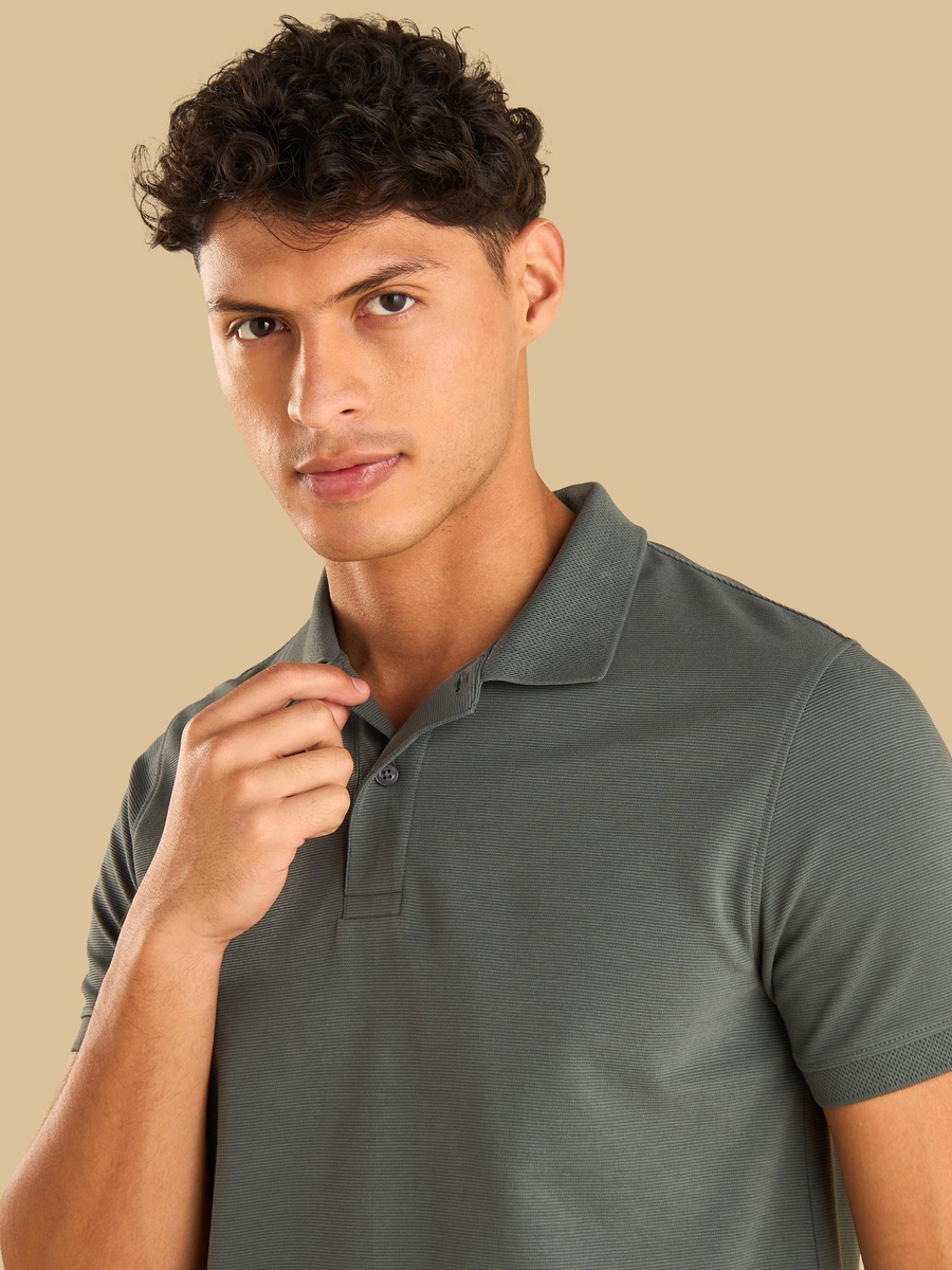 Textured Ottoman Polo T-Shirt