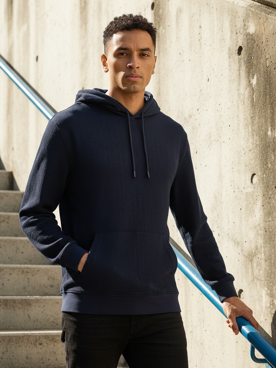 Textured Hooded Sweatshirt