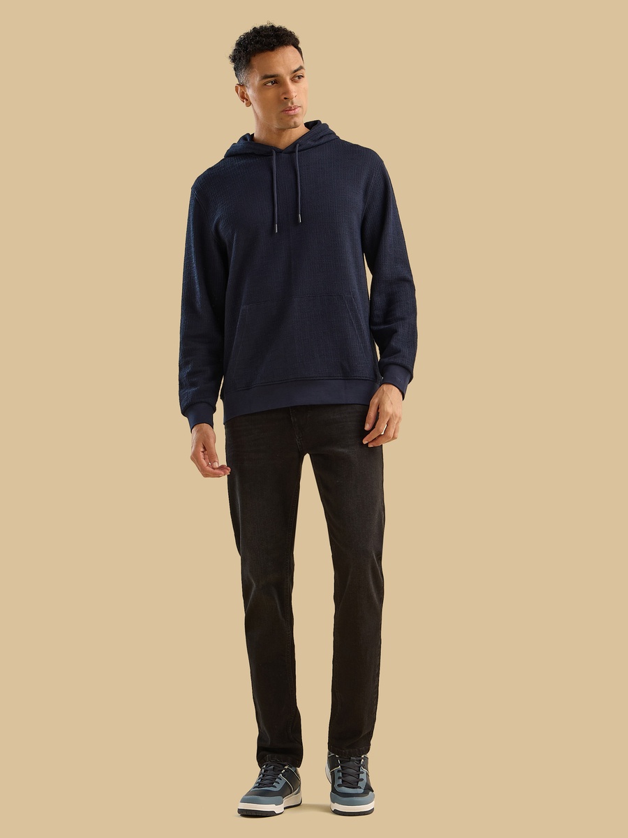 Textured Hooded Sweatshirt