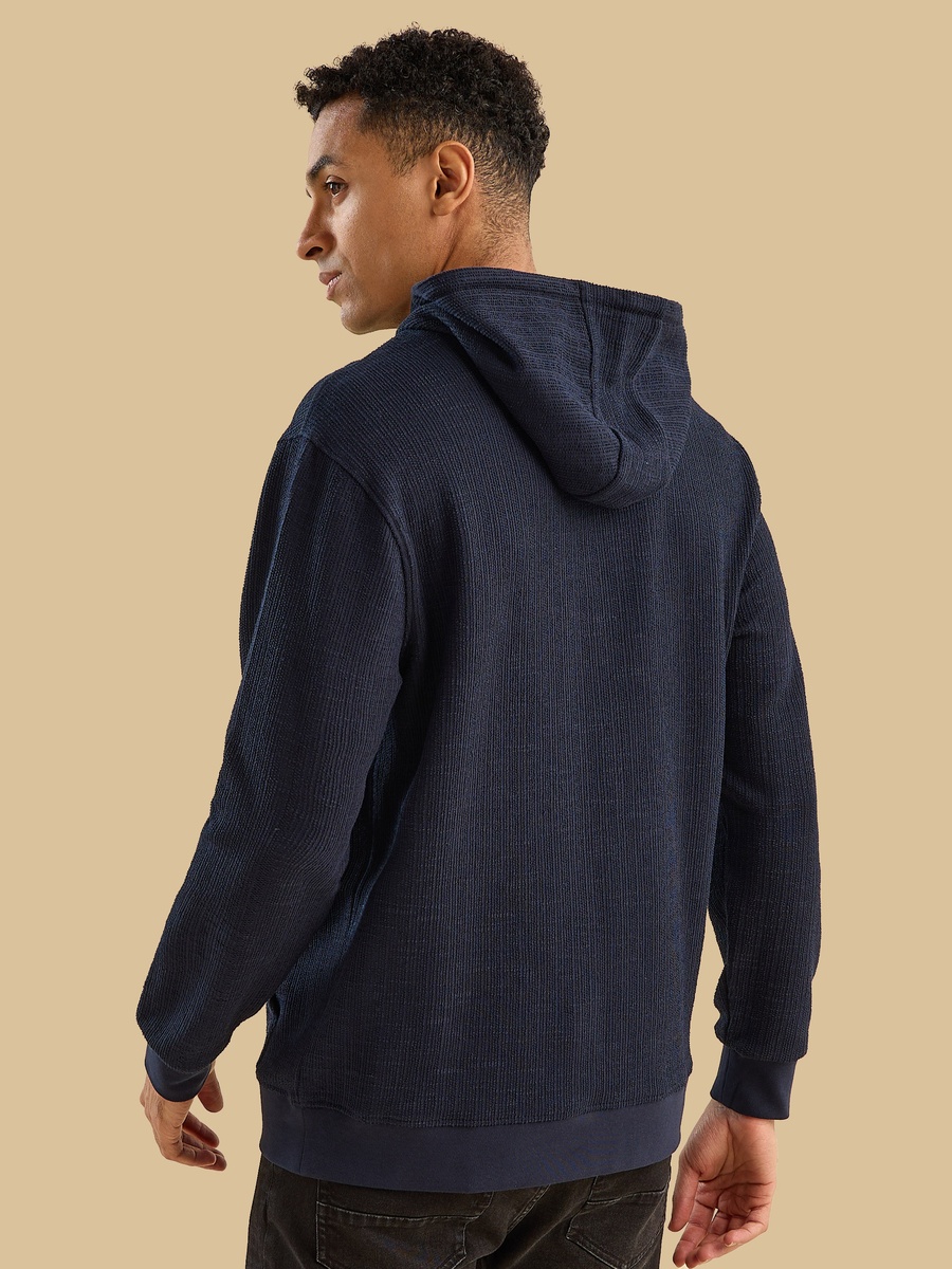 Textured Hooded Sweatshirt