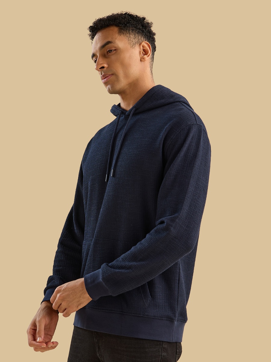 Textured Hooded Sweatshirt