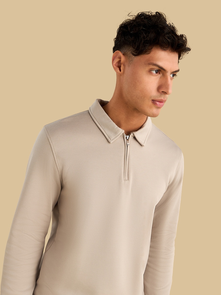 Half Zip Polo Sweatshirt