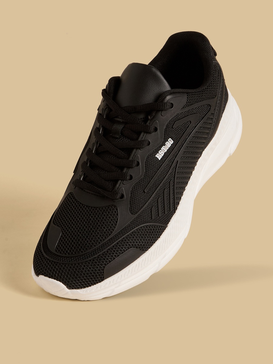 Textured Lace-Up Sports Shoes