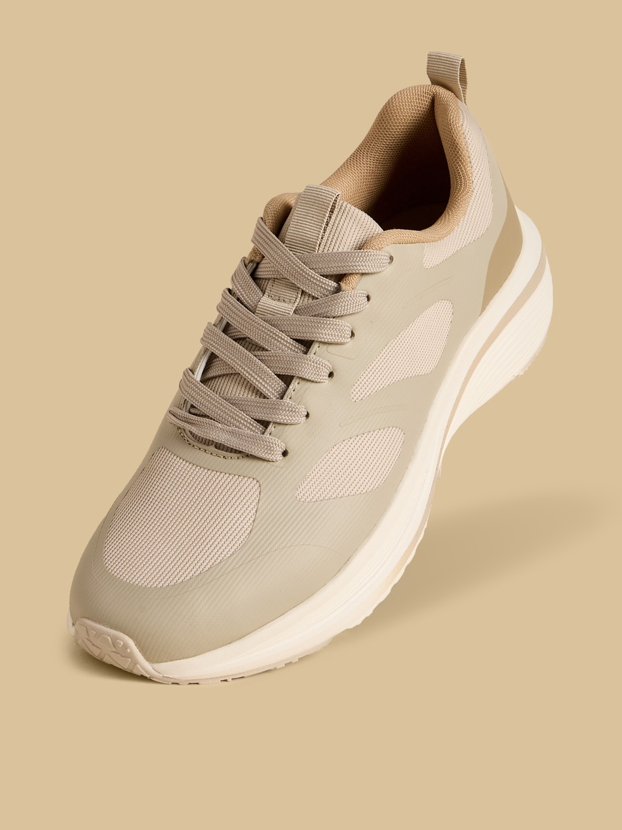 Panelled Lace-Up Sports Shoes