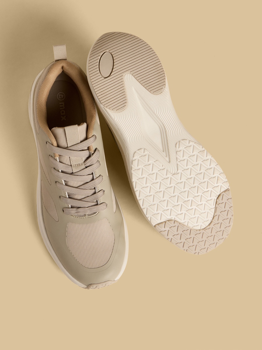 Panelled Lace-Up Sports Shoes