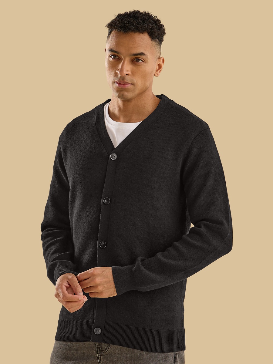 Textured V Neck Sweater