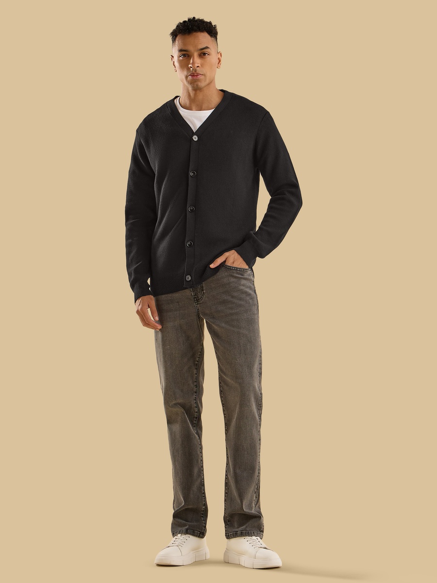 Textured V Neck Sweater