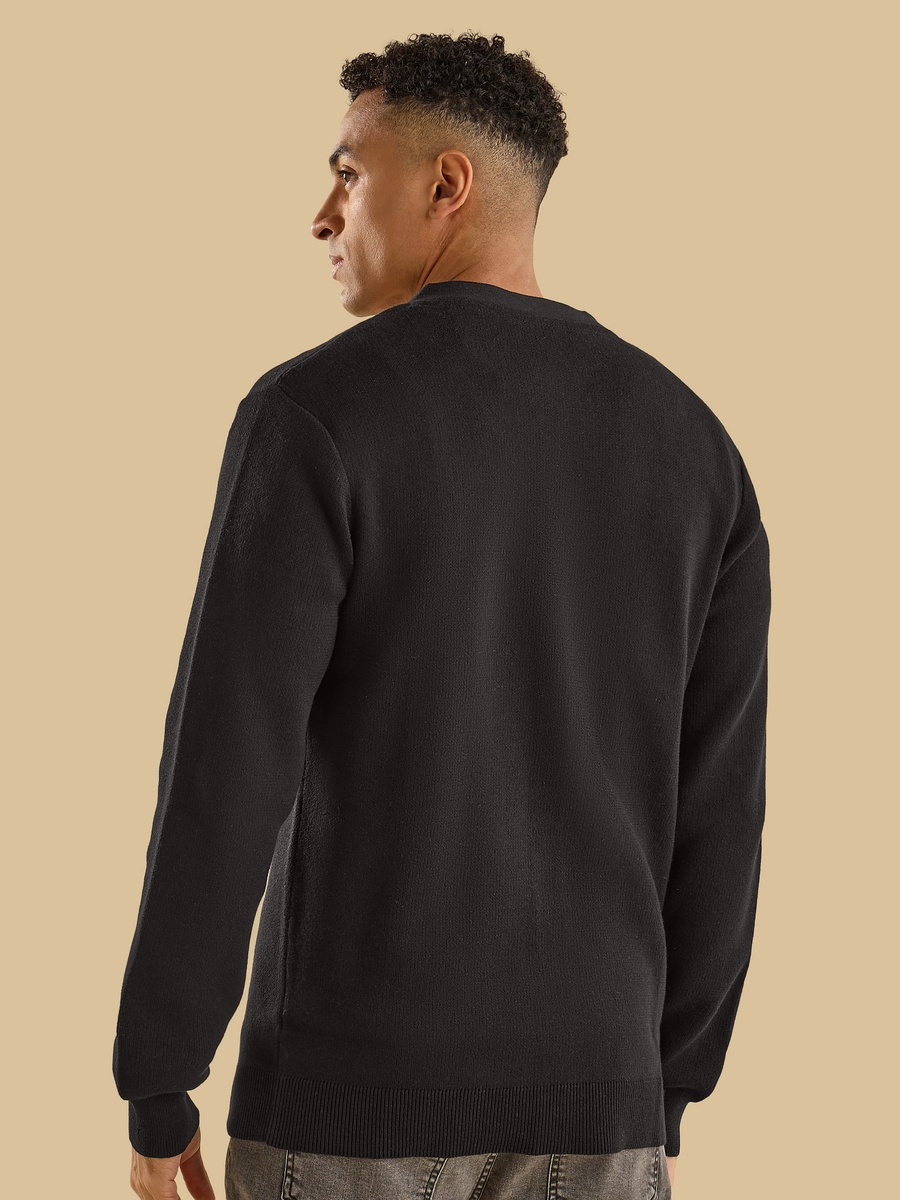 Textured V Neck Sweater