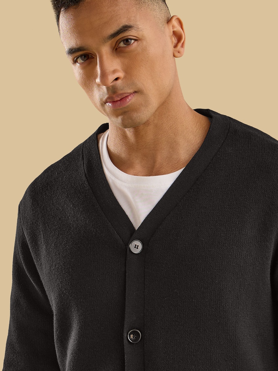 Textured V Neck Sweater