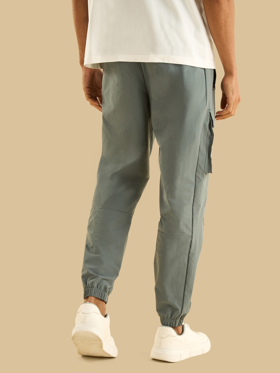 Relaxed Fit Cargo Joggers with Zip Detail