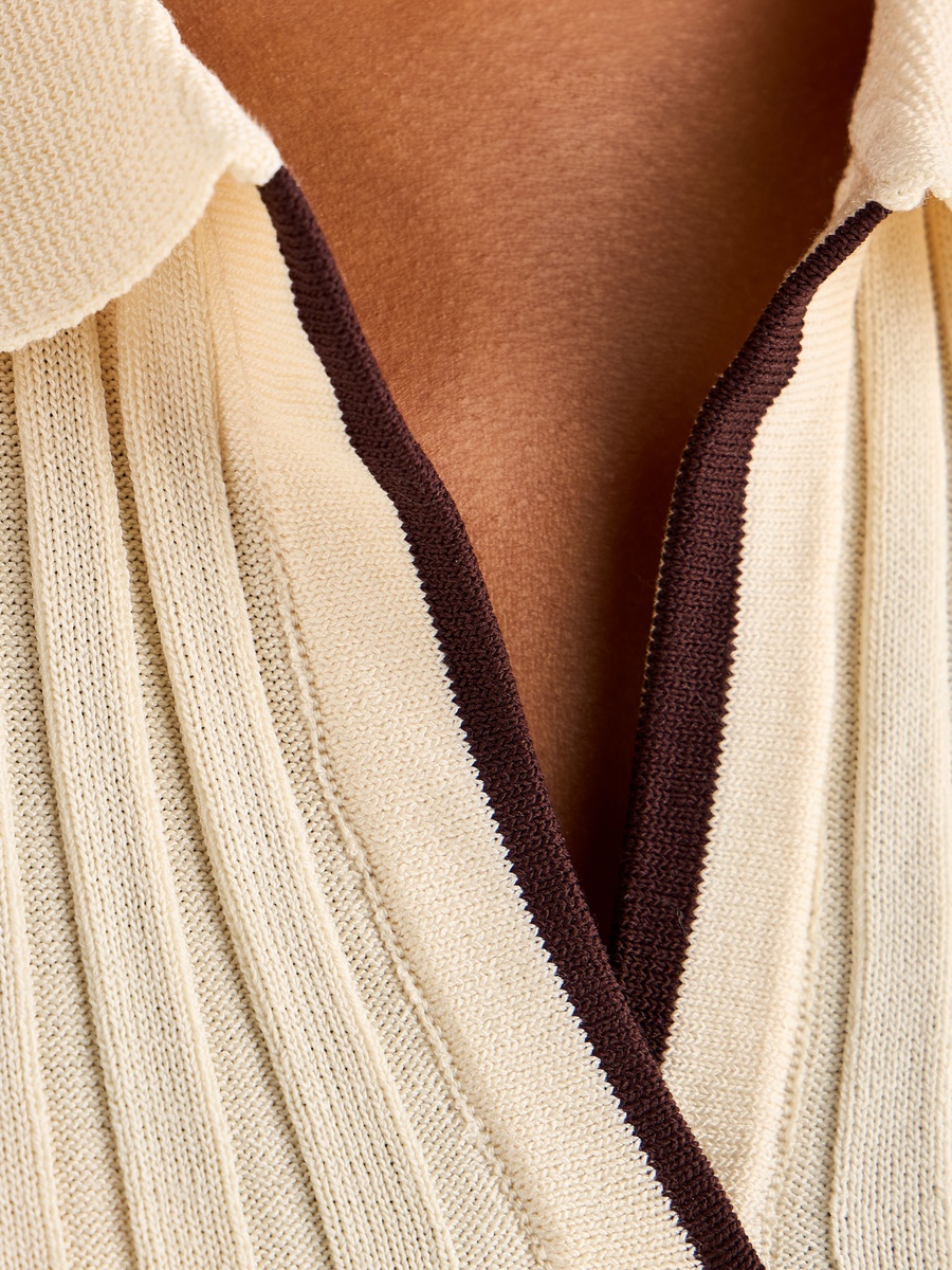 Ribbed Sleeveless Polo Top
