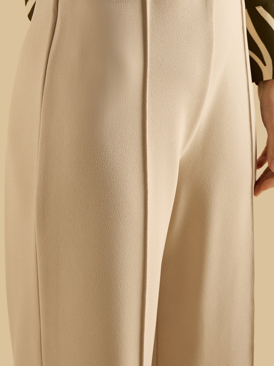 Pintuck Detail Wide Leg Trousers