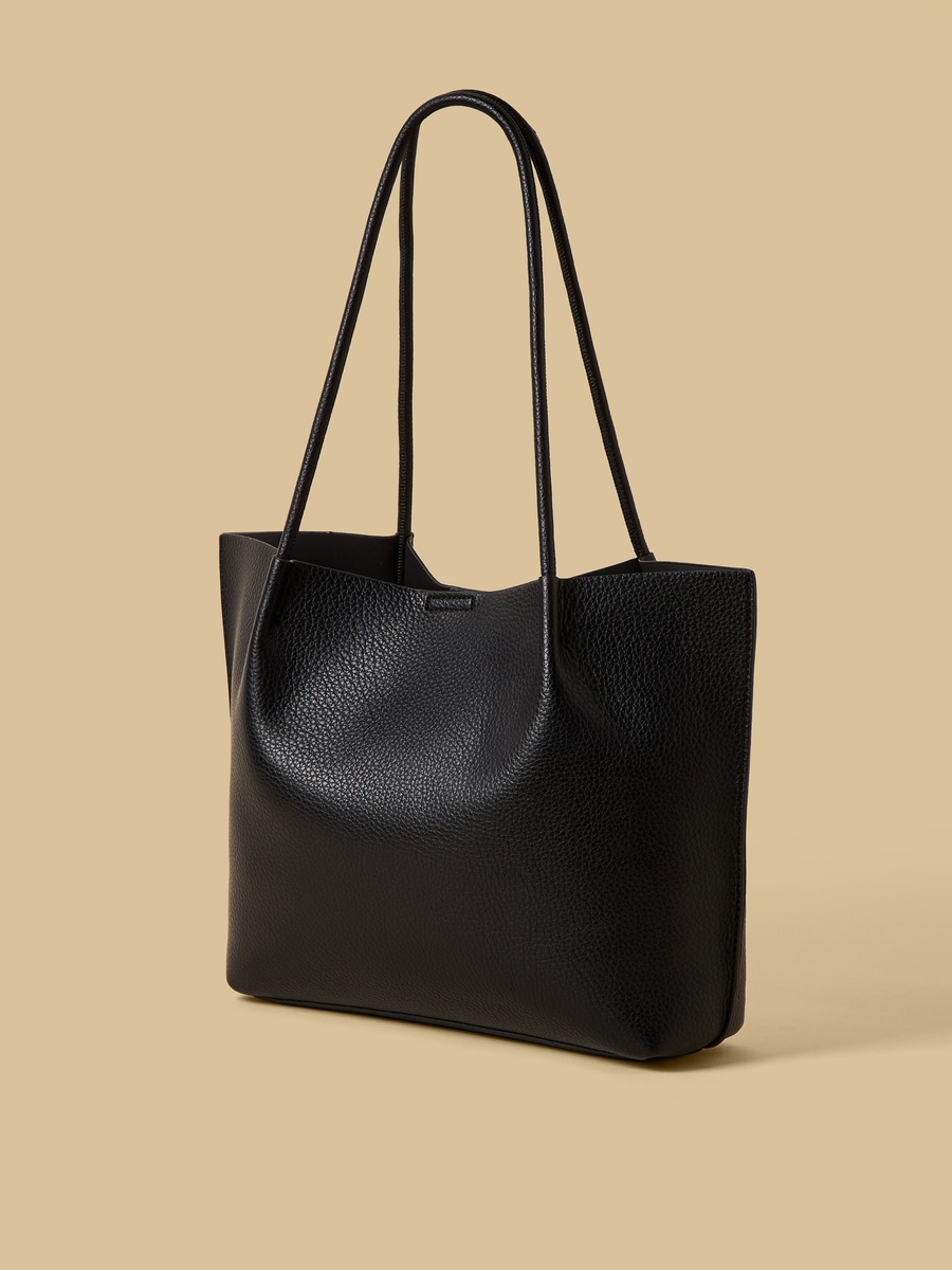 Textured Tote Bag with Double Handle
