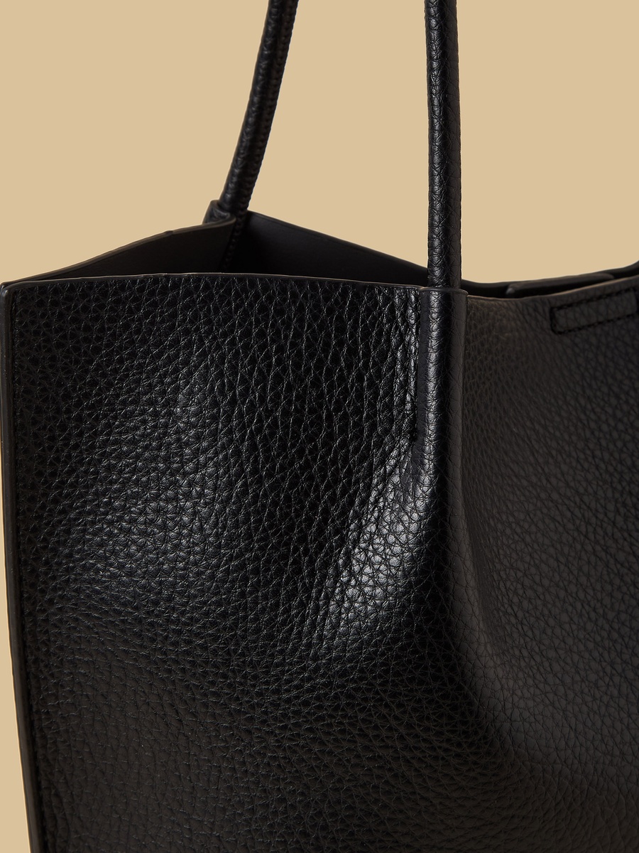 Textured Tote Bag with Double Handle