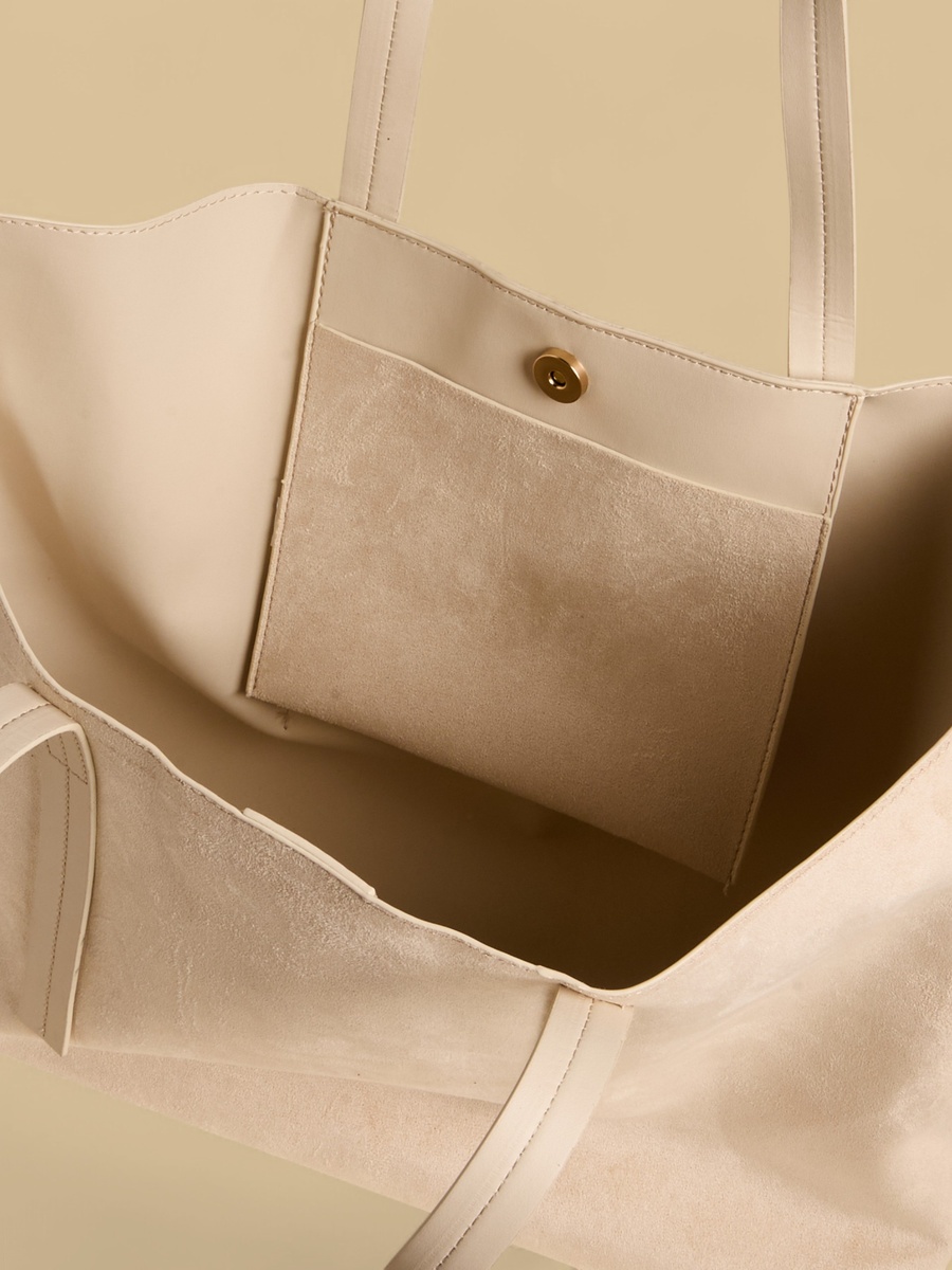 Tassel Accent Tote Bag with Snap Button Closure