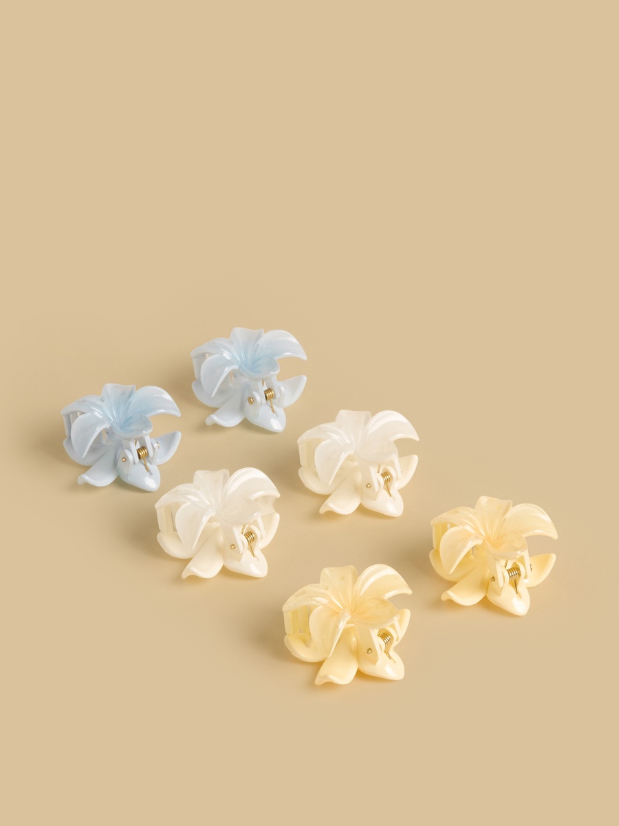 Pack of 6 - Floral Hair Clamp