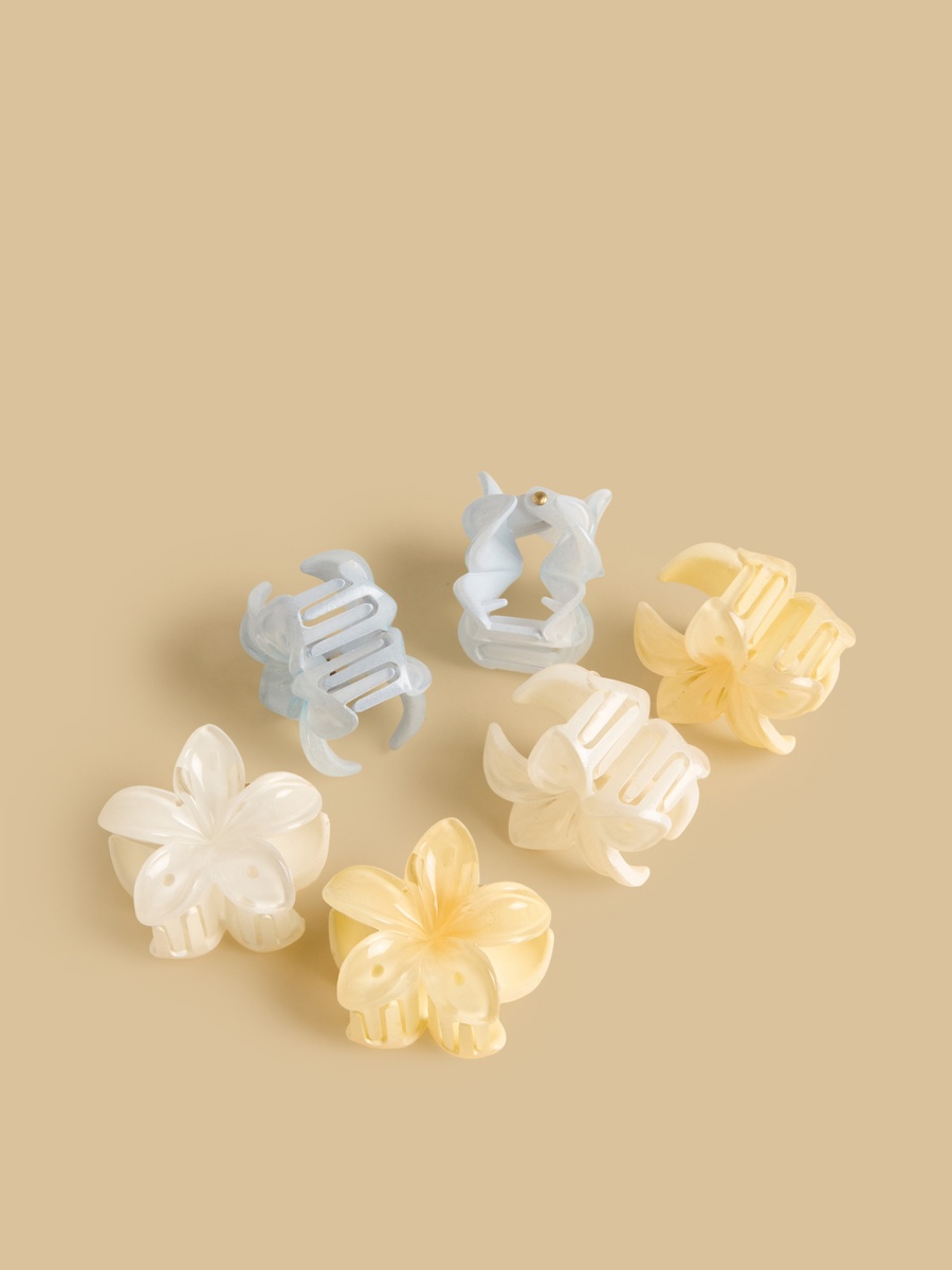 Pack of 6 - Floral Hair Clamp