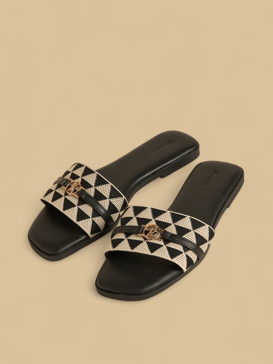 Textured Slip-On Flat Sandals