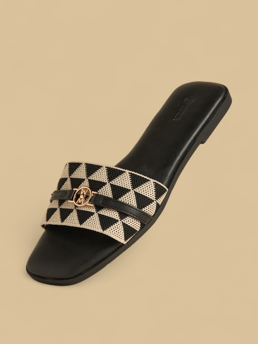 Textured Slip-On Flat Sandals