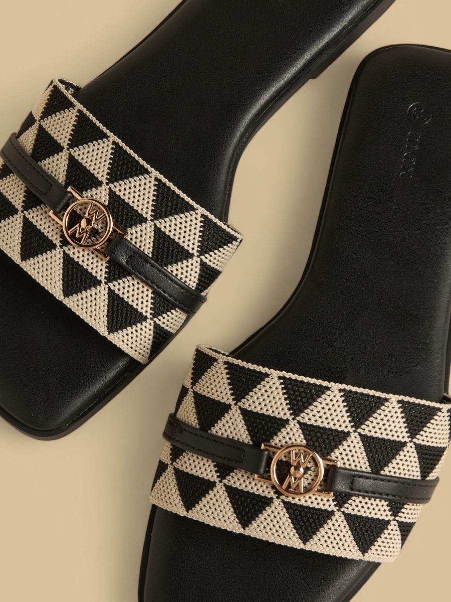 Textured Slip-On Flat Sandals