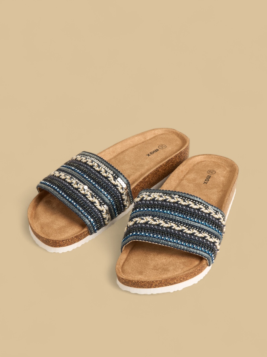 Embellished Slip-On Flat Sandals