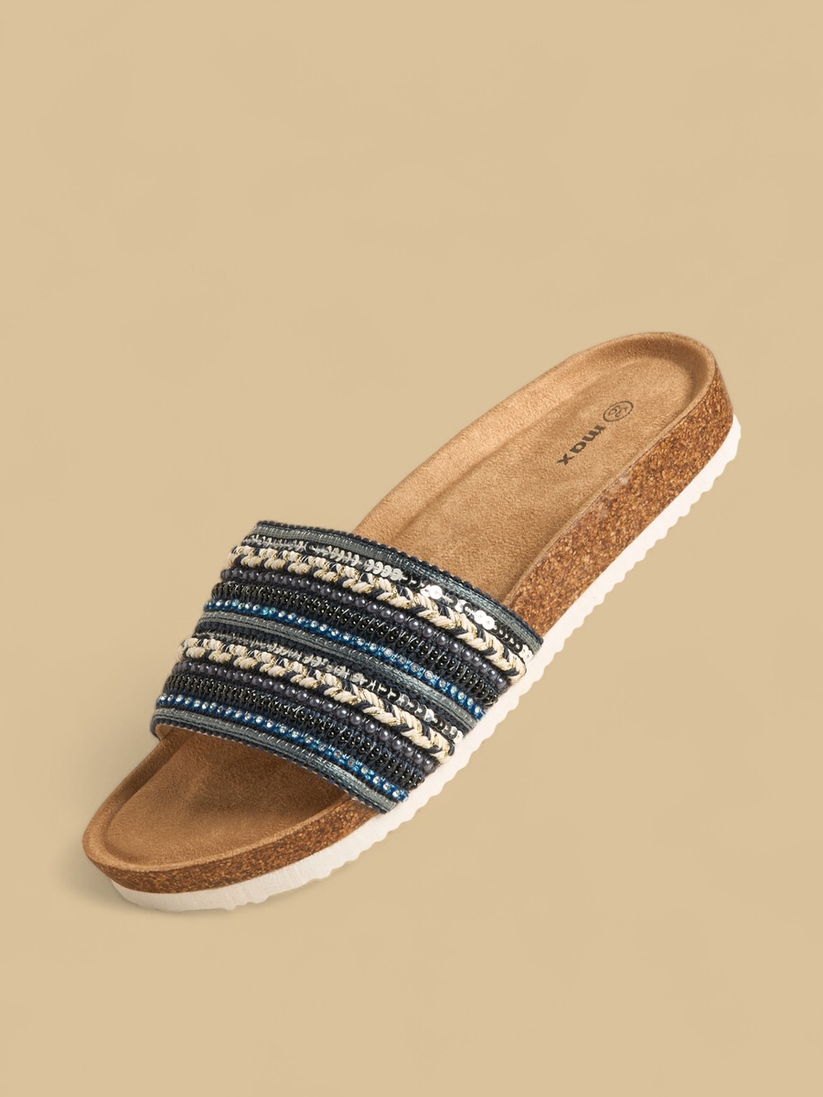 Embellished Slip-On Flat Sandals
