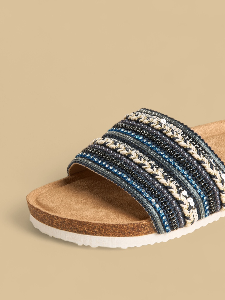 Embellished Slip-On Flat Sandals