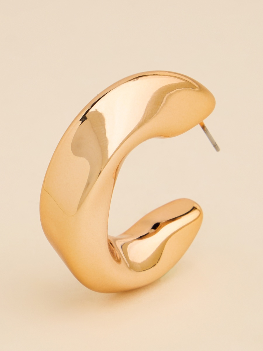 Pack of 2 - Metallic Hoop Earrings with Pushback Closure