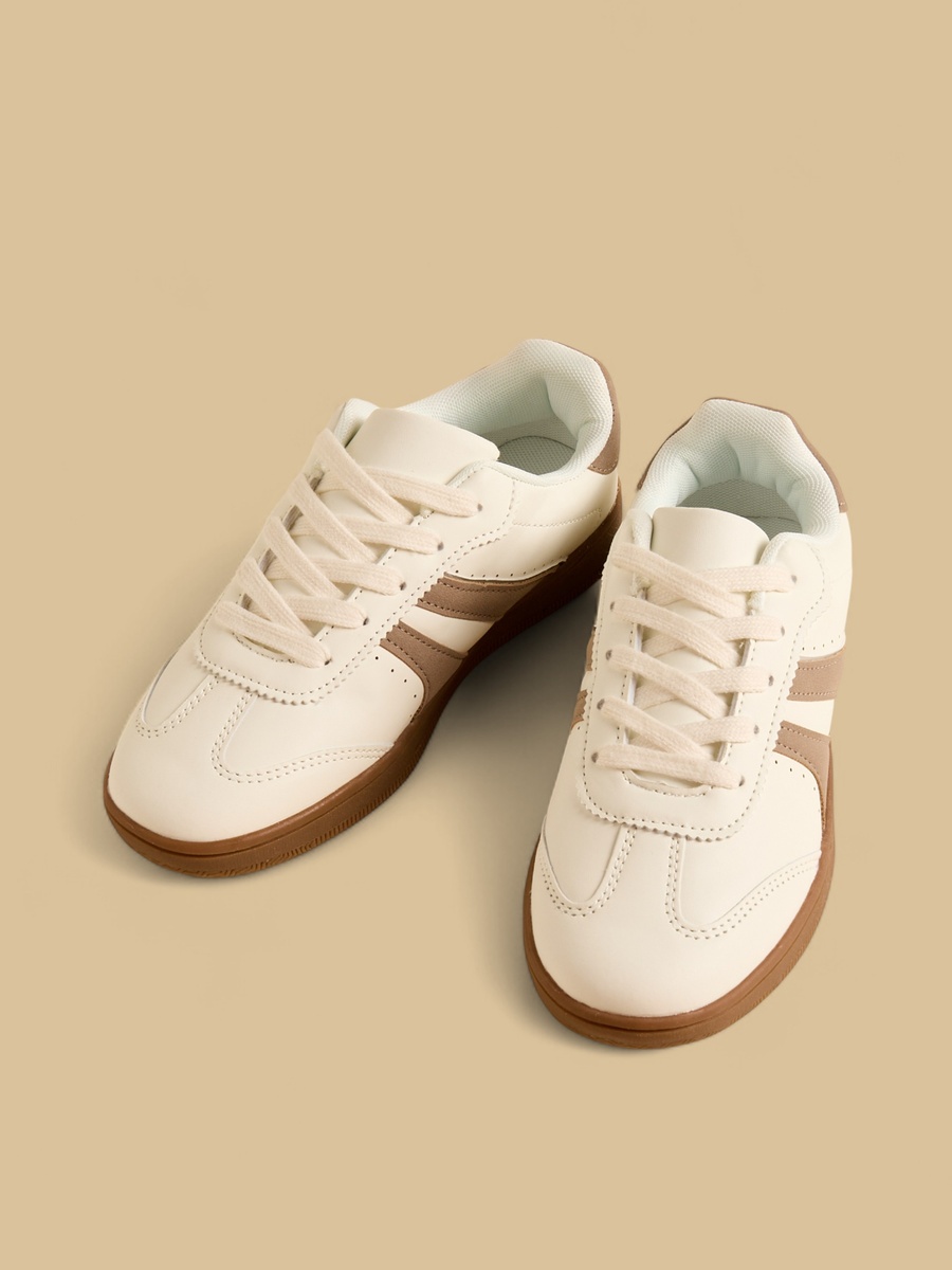 Panelled Lace-Up Sneakers