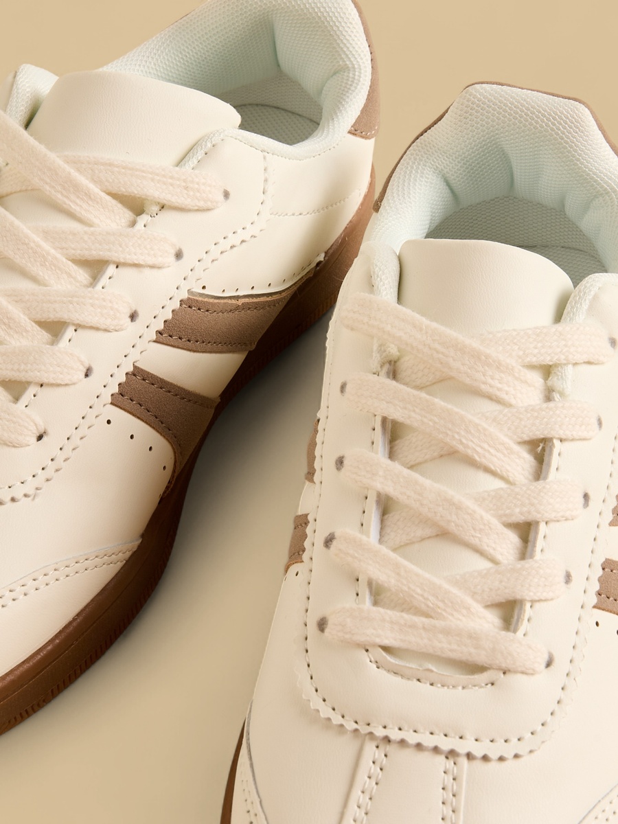 Panelled Lace-Up Sneakers