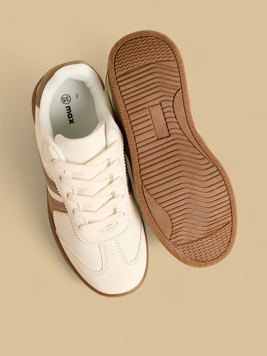 Panelled Lace-Up Sneakers