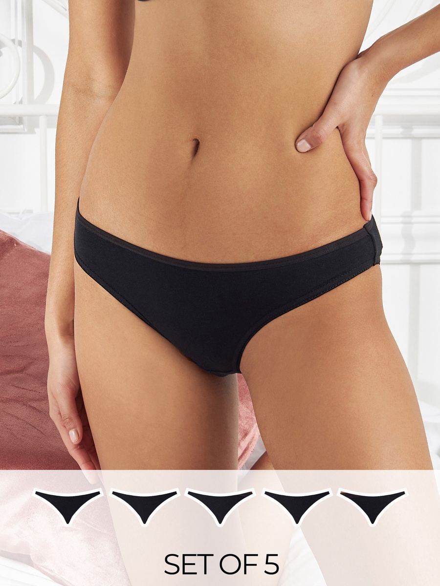 Pack of 5 - Bikini Briefs with Elasticised Waistband