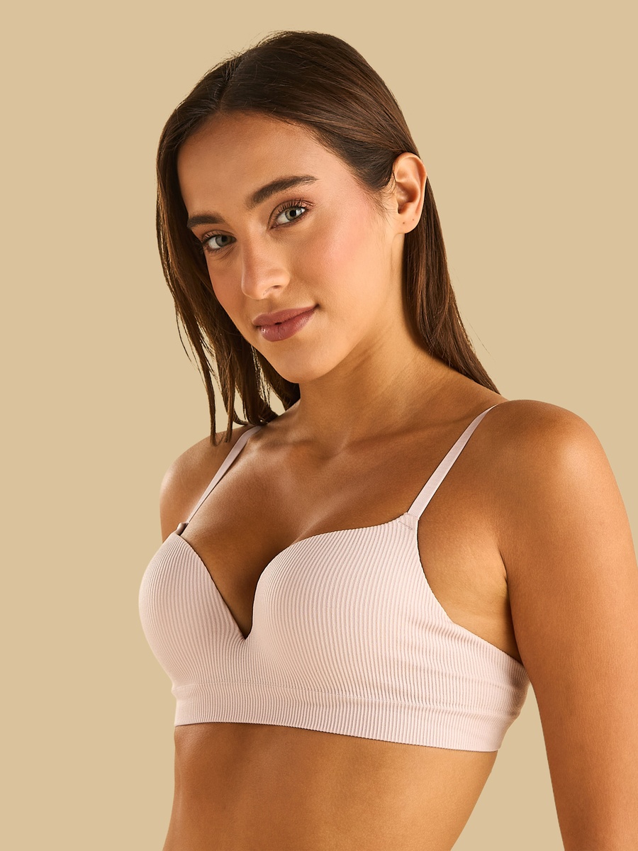 Ribbed Wired Push-Up Bra