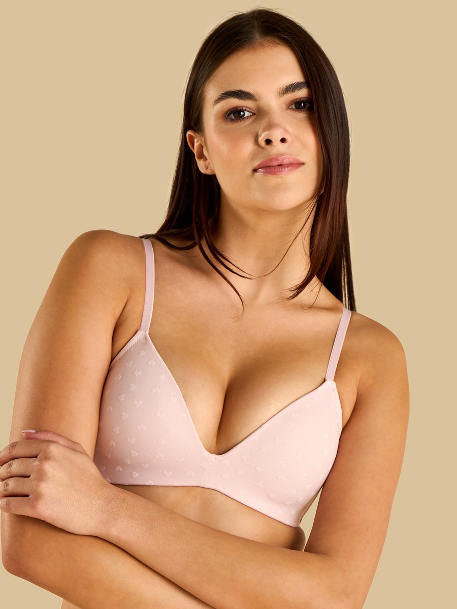 Heart Jacquard Texture Comfort Bra