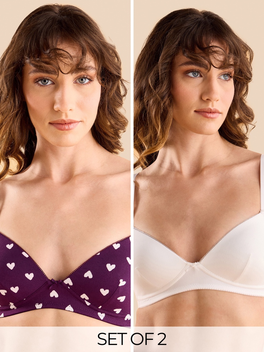 Pack of 2 - Assorted Non-Wired A-Frame Bra