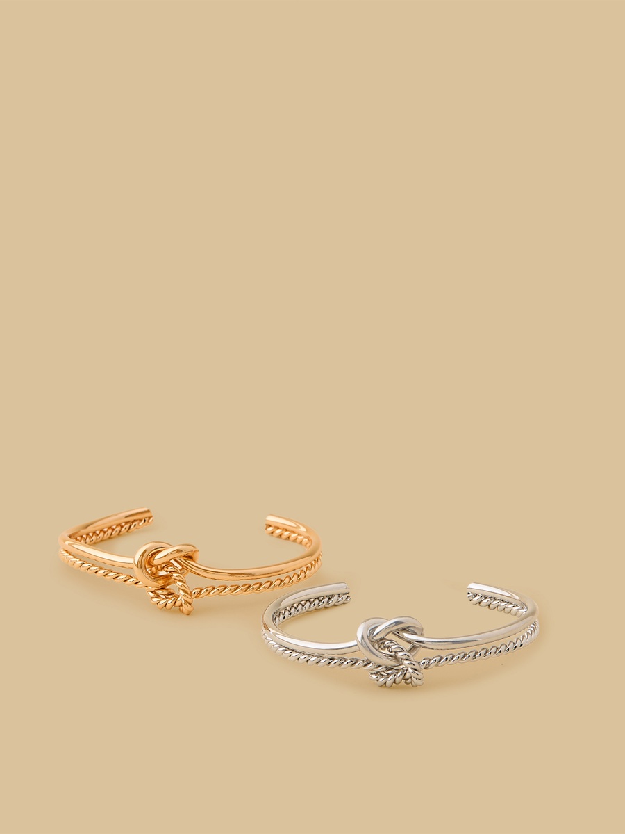 Pack of 2 - Knot Accent Cuff Bracelet