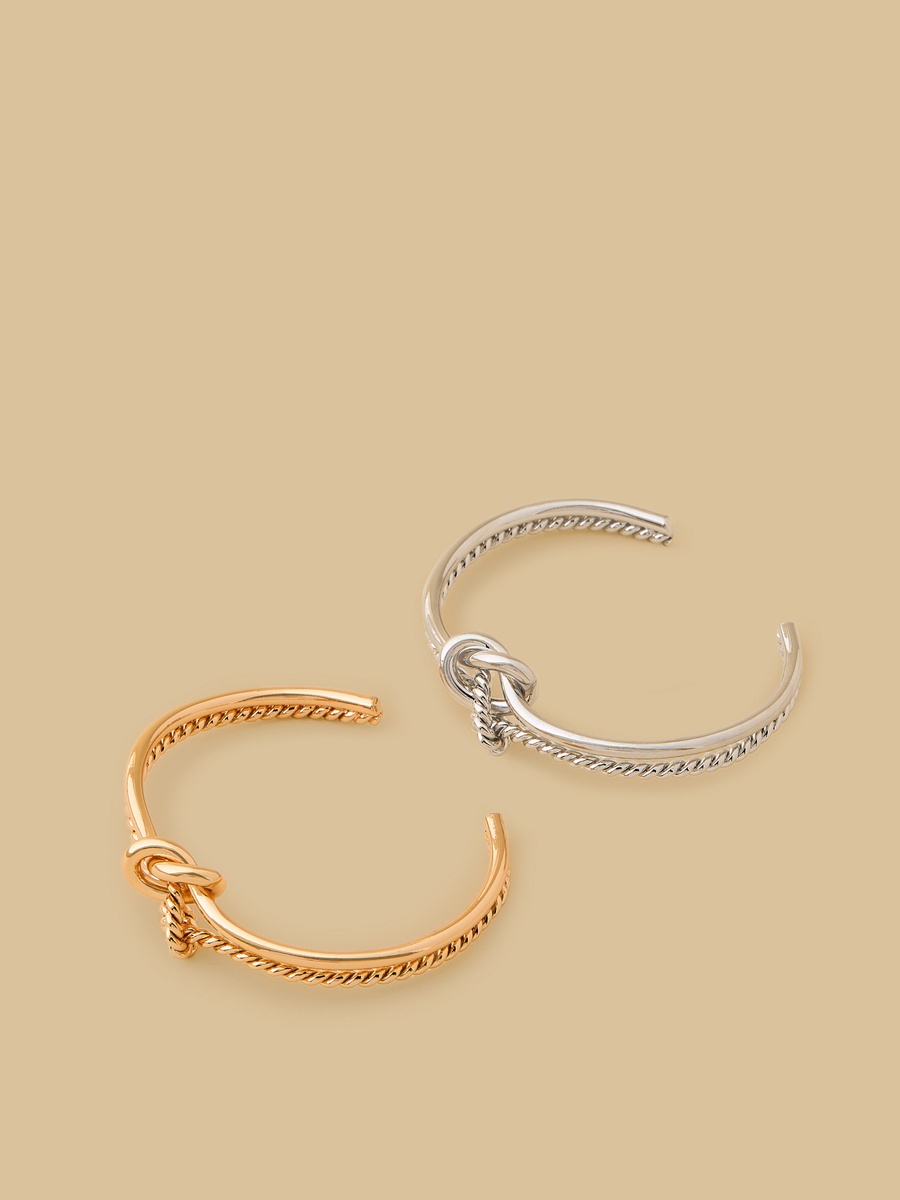 Pack of 2 - Knot Accent Cuff Bracelet