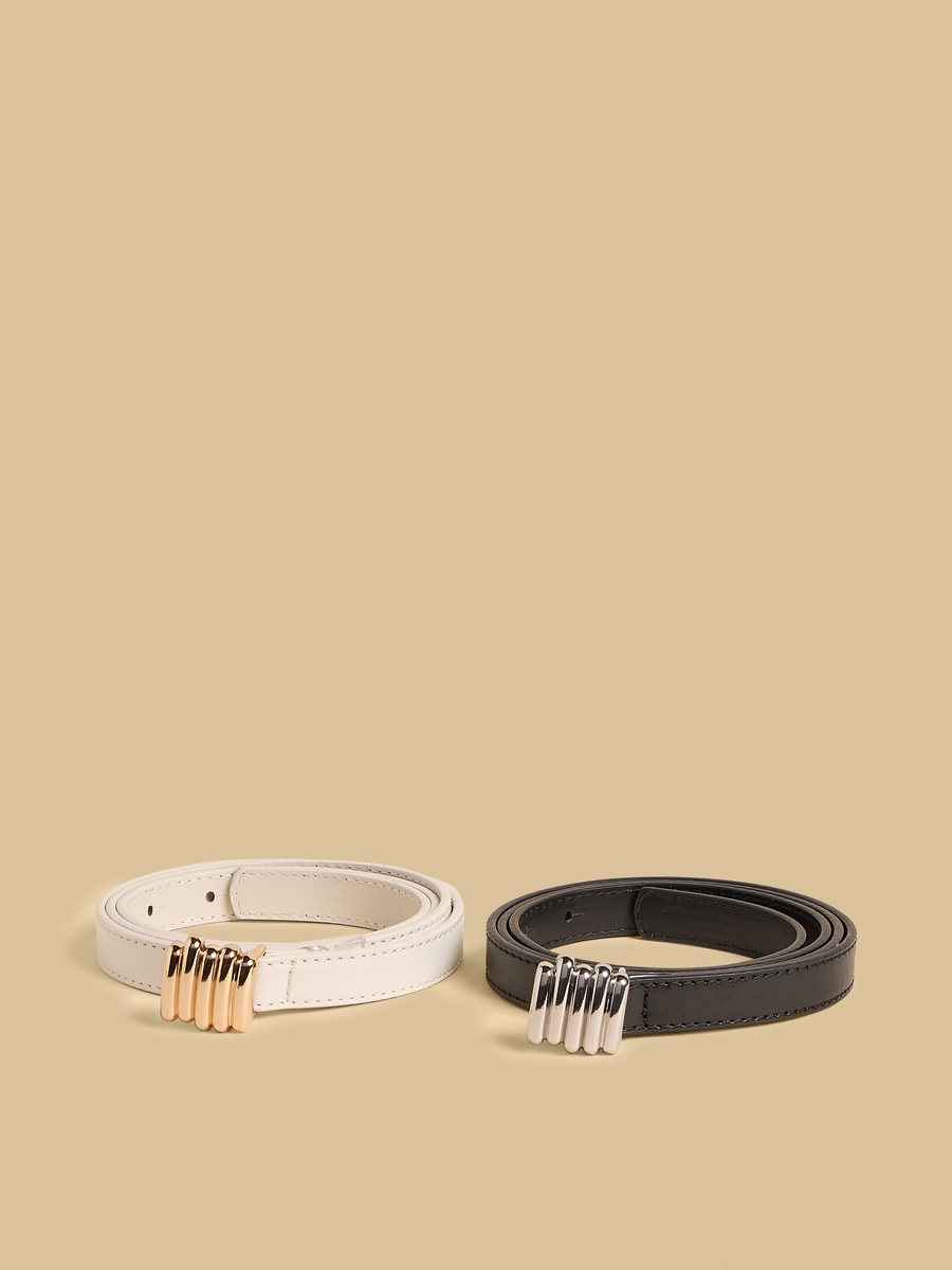 Pack of 2 - Metal Loop Accent Belt